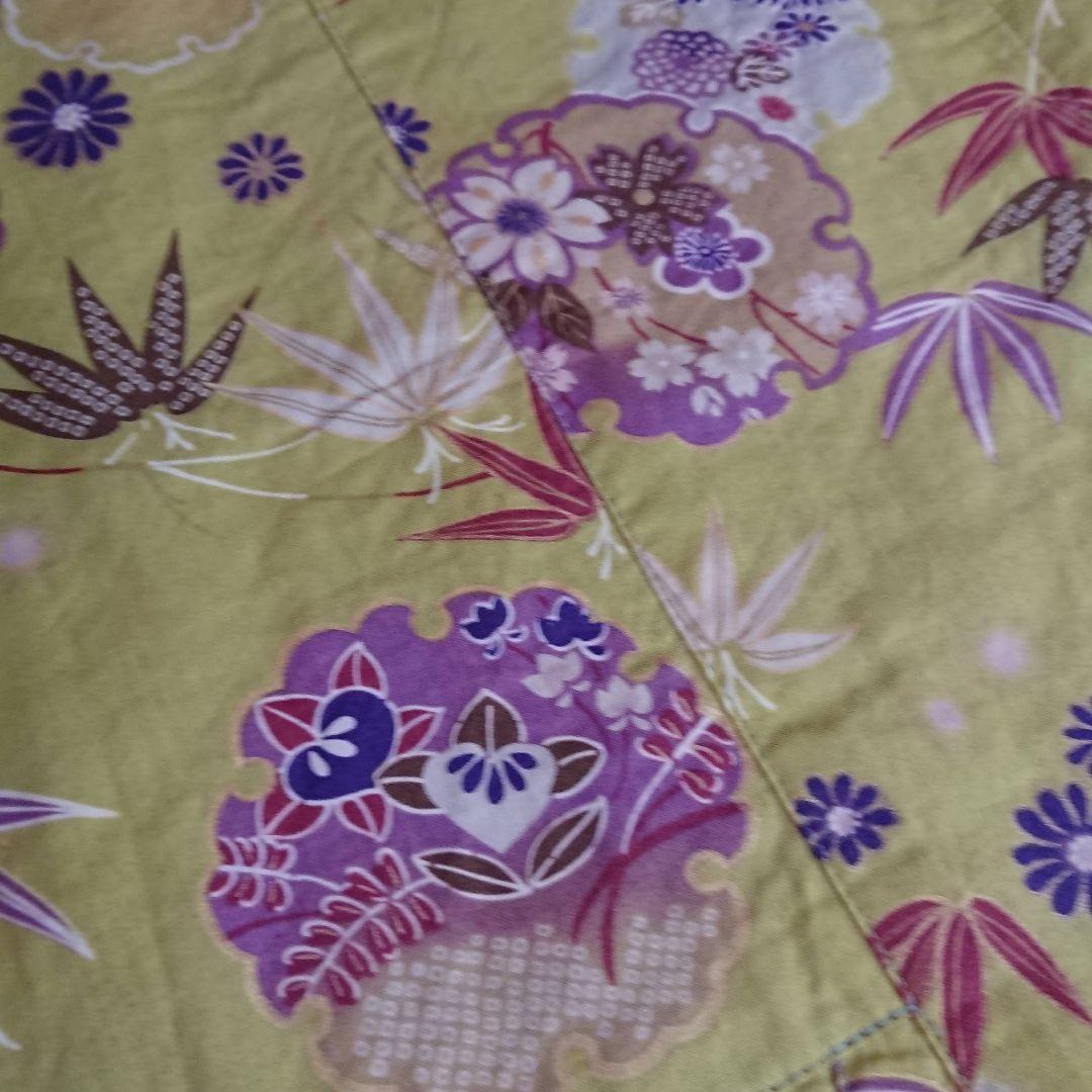 ★コレクション・上品で高級感漂う 和工房れおん・【金彩のれん 】花柄着物デザイン