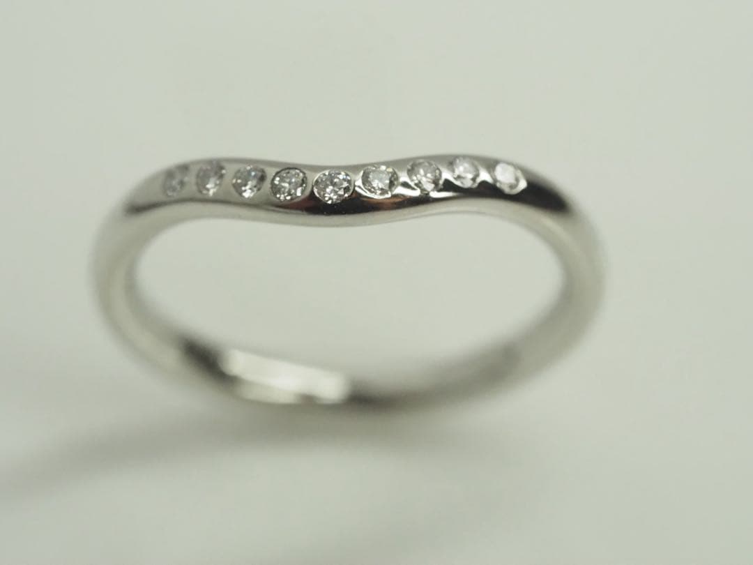 TIFFANY&Co. ティファニー　天然ダイヤモンド9Pカーブドリング　5.2