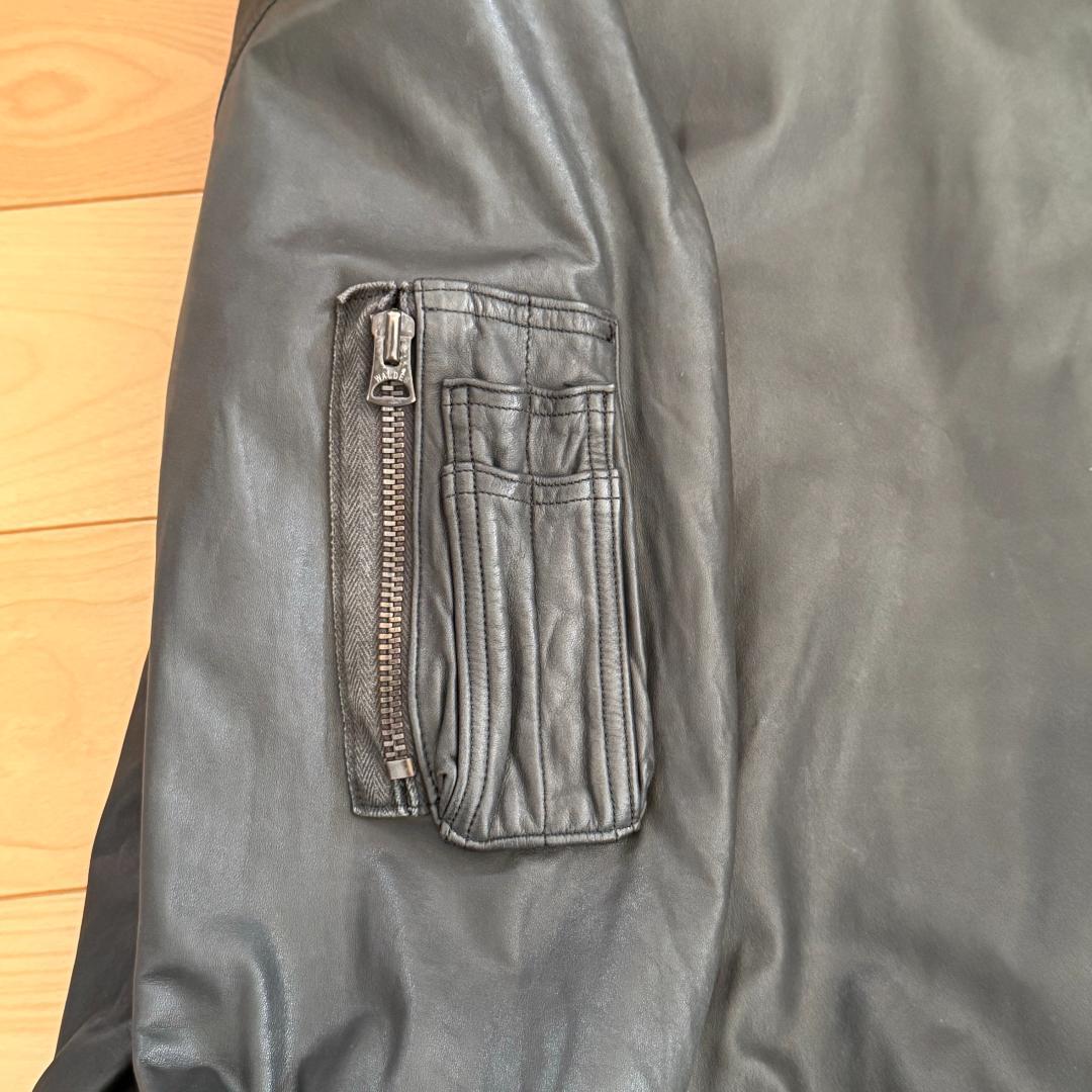 Sisii 牛革レザー MA-1 M 黒 ウォッシャブル 日本製 シングル シシ