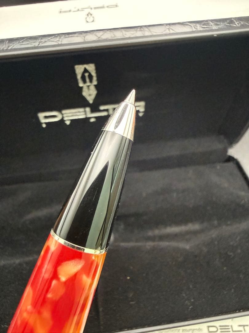 DELTA ボールペン Old Napoli レッドレジン　美品