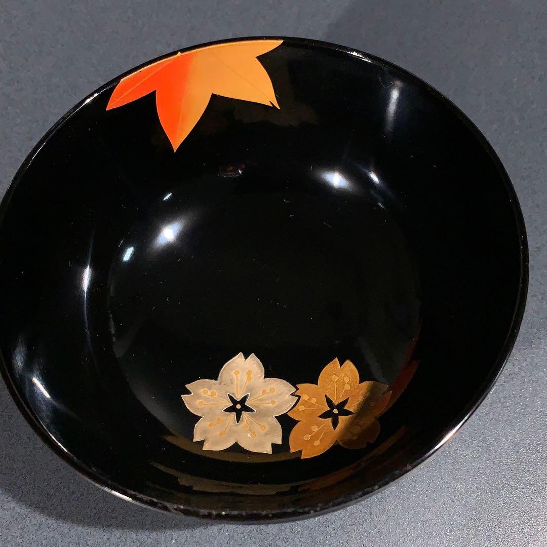 輪島塗　吸物椀5客　春秋　桜紅葉　お祝い　R0813