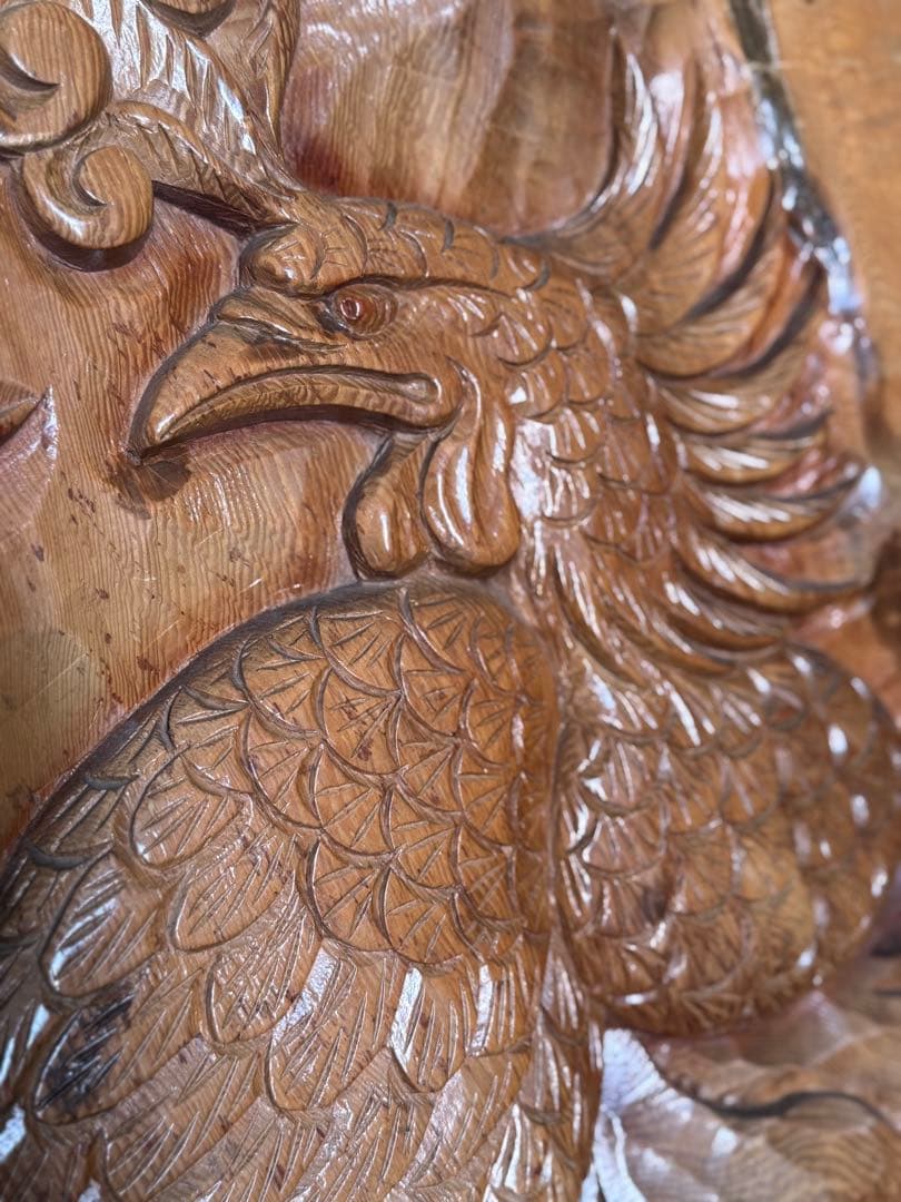 【希少・一点もの】鳳凰彫刻 一枚板