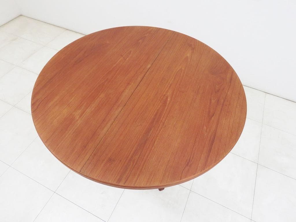 北欧 デンマーク ヴィンテージ エクステンション ダイニングテーブル チーク拡張