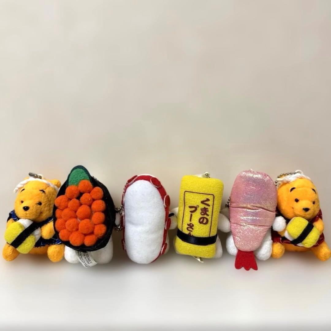 くまのプーさん　ディズニー　マスコット　キーチェーン　ぬいぐるみ　お寿司　美品
