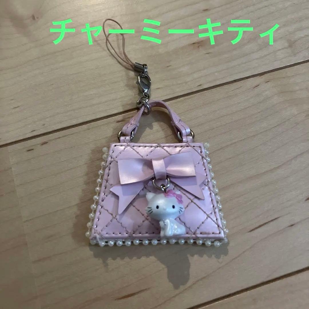 ミニバッグ型ストラップ キティ　キーホルダー　チャーミーキティ　鏡つき　レア