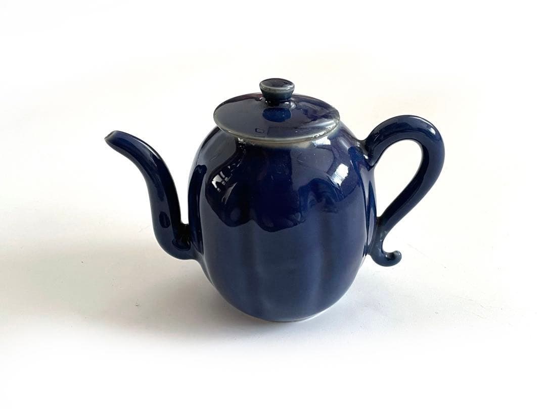 骨董　アンティーク　瑠璃　瓜型　水滴　水注　急須　古伊万里　李朝