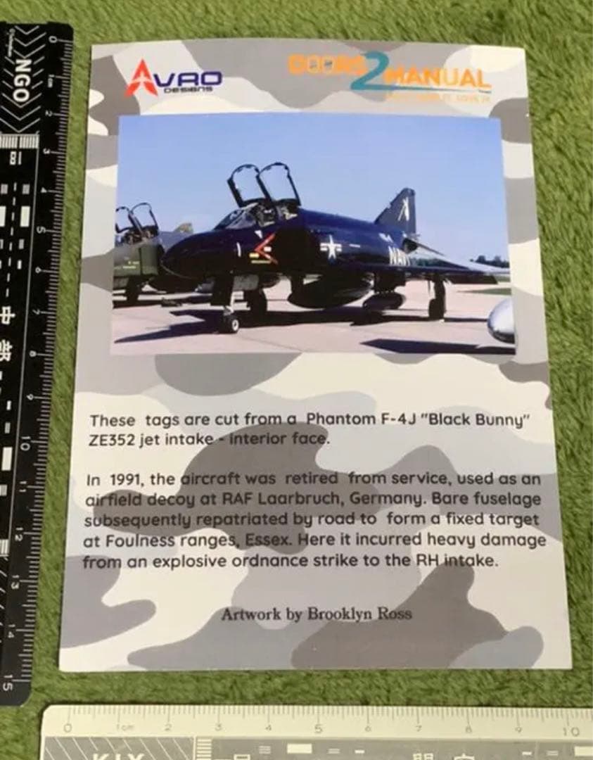 アメリカ海軍 イギリス空軍 F-4 Phantom タグ 実機 外板 AD