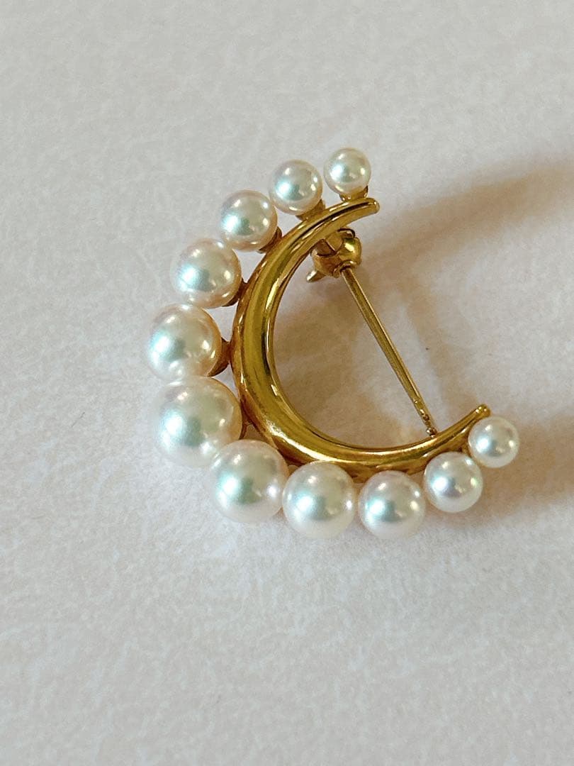 MIKIMOTO K18 パールブローチ⟡.·