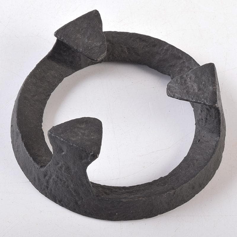 茶道具　釜師　畠春斎作　細川家伝来　五徳　蓋置　共布共箱　V　R8840