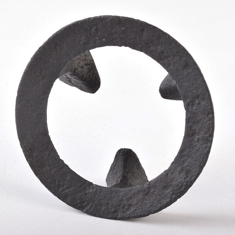 茶道具　釜師　畠春斎作　細川家伝来　五徳　蓋置　共布共箱　V　R8840