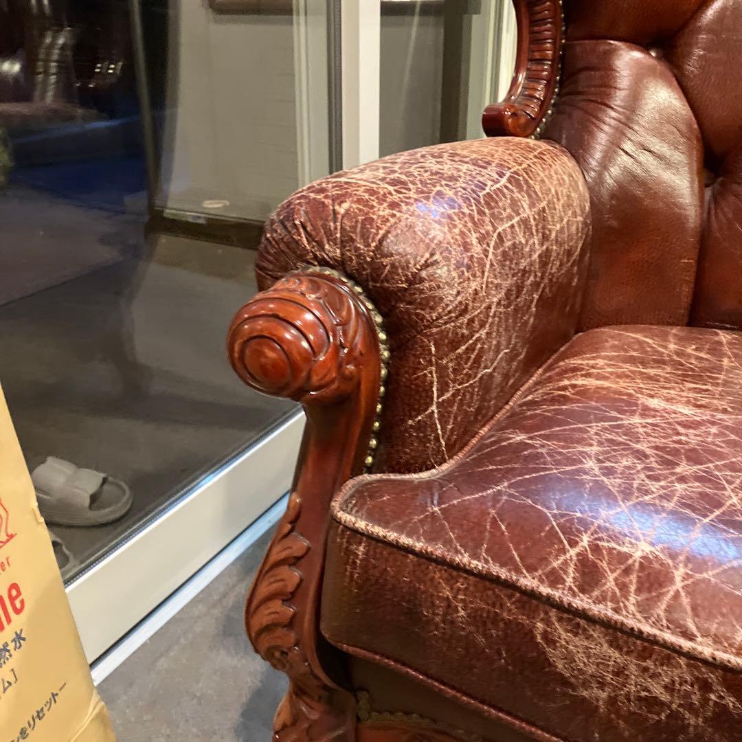 vintage 本革 バロックスタイル 椅子　②