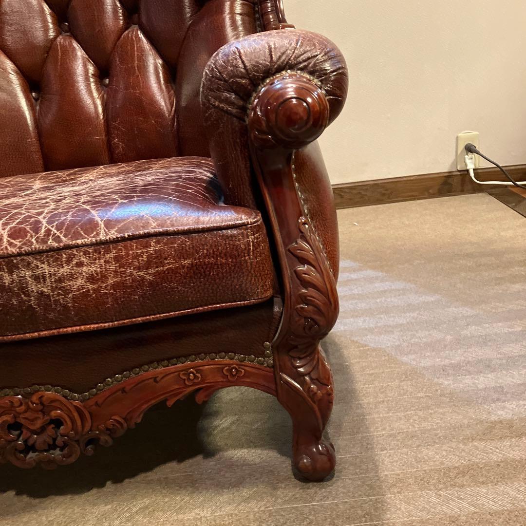 vintage 本革 バロックスタイル 椅子　②