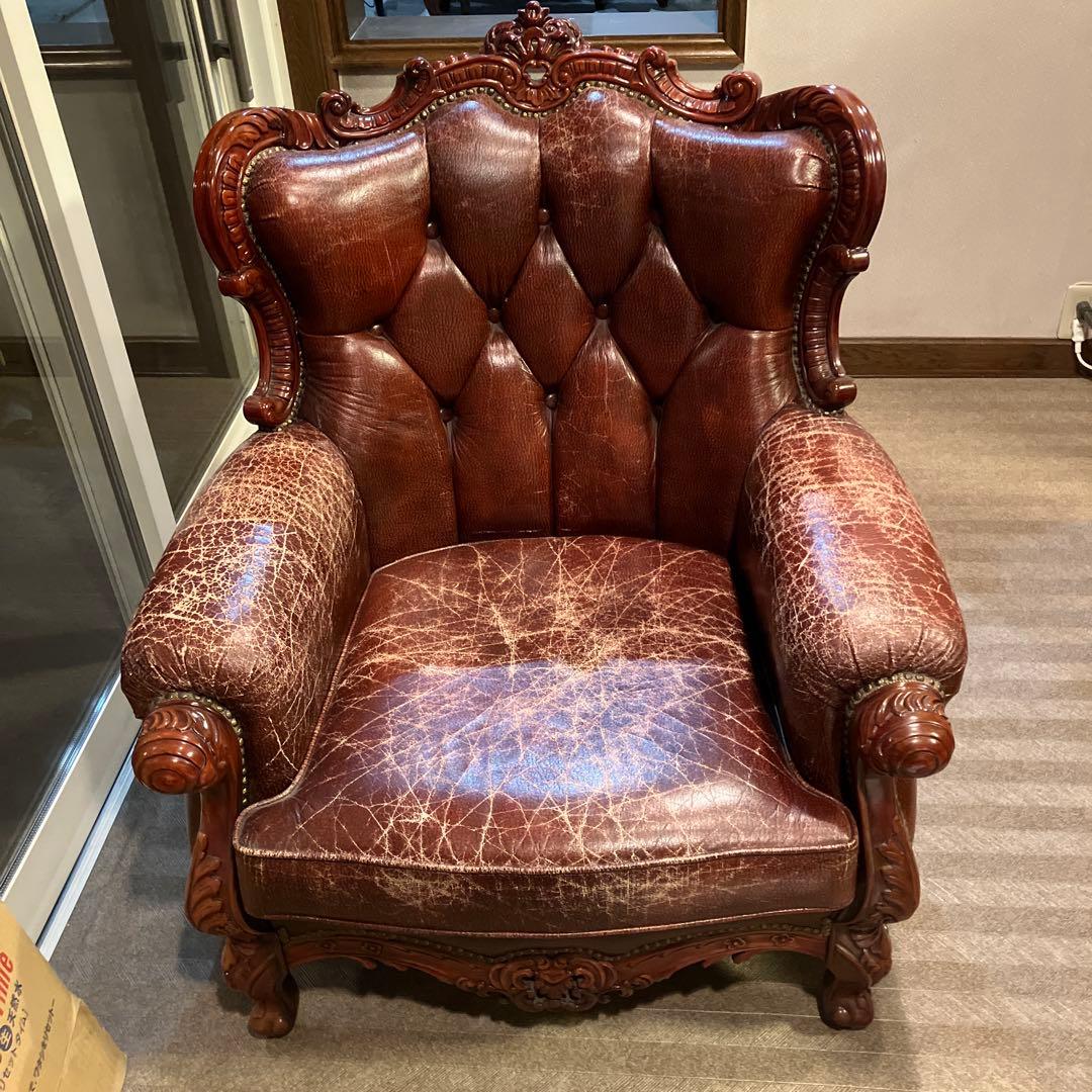 vintage 本革 バロックスタイル 椅子　②