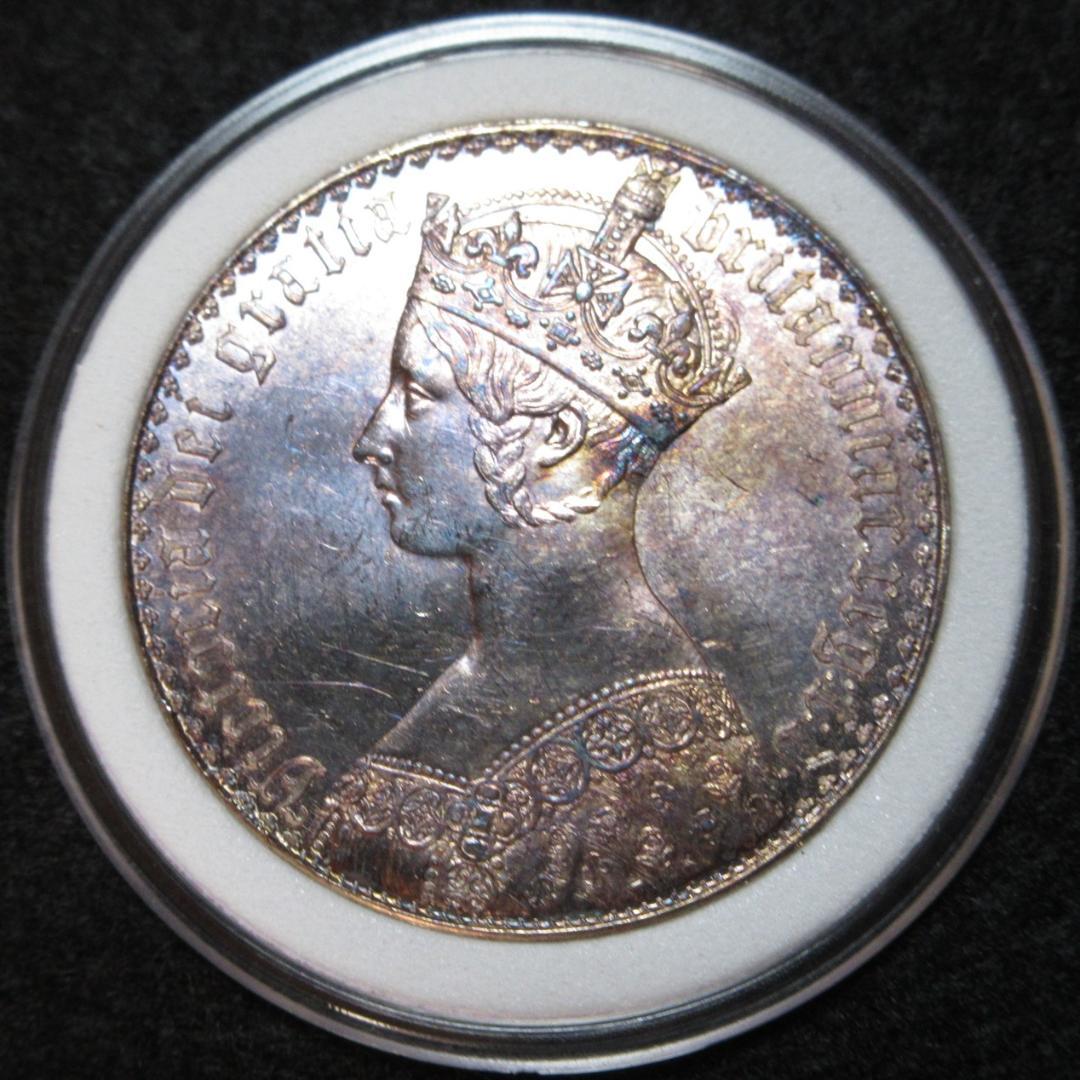 英古銭 ヴィクトリア女王 ゴシッククラウン銀貨1847年