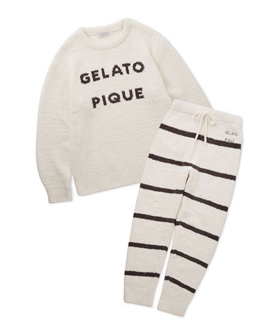 【美品】パウダーロゴジャガードプルオーバー＆ロングパンツセットメンズM