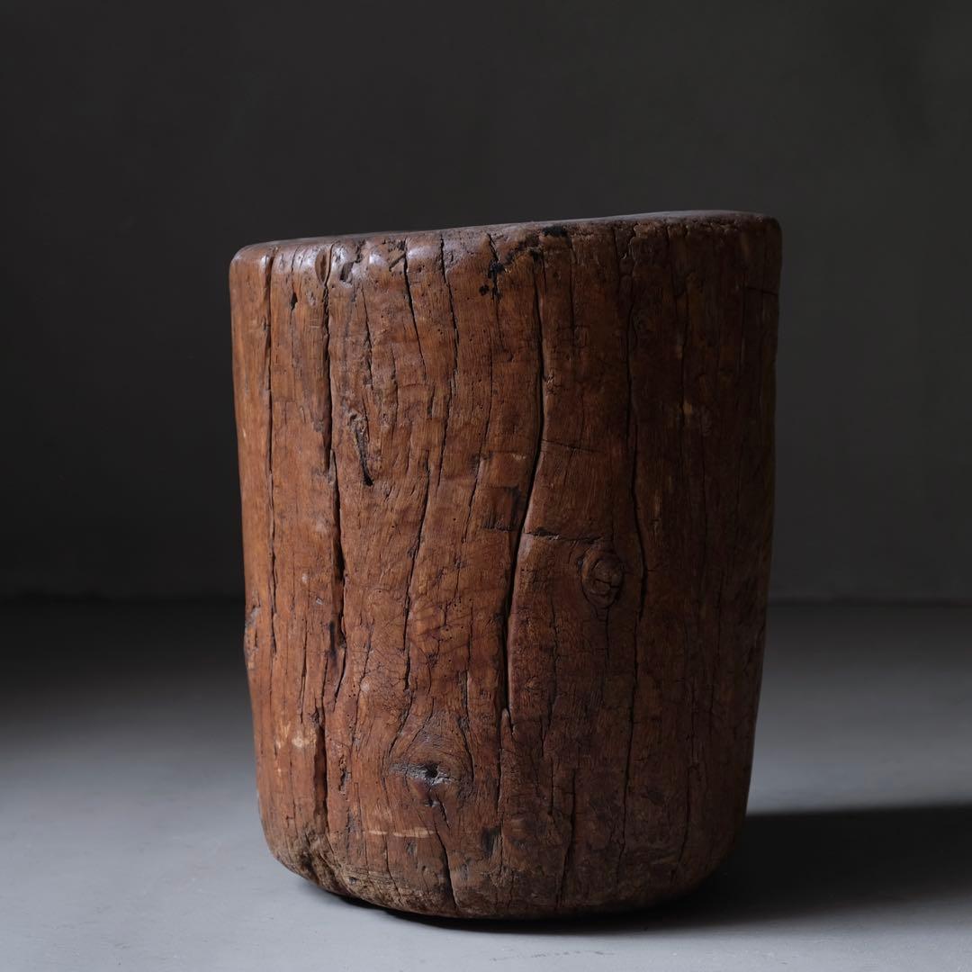 東南アジア 古い木鉢　臼 こね鉢 プランター オブジェ 古道具 アンティーク