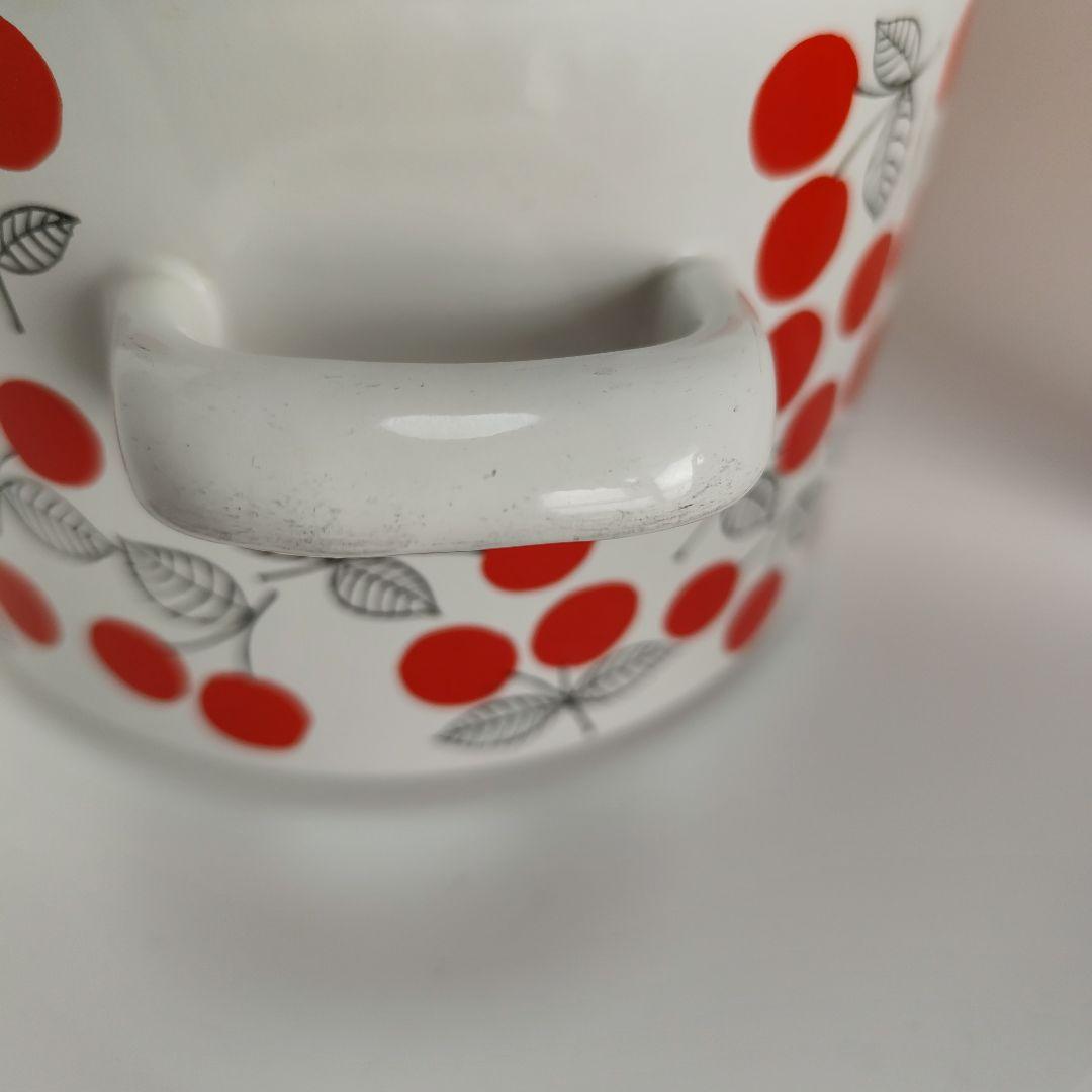 レア　フィネル　Finel チェリー　ポット　琺瑯　ホーロー　北欧　さくらんぼ