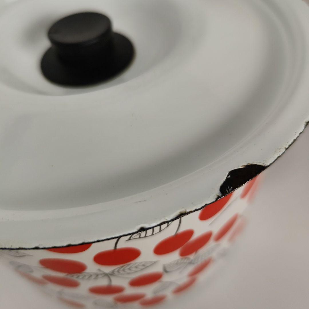 レア　フィネル　Finel チェリー　ポット　琺瑯　ホーロー　北欧　さくらんぼ