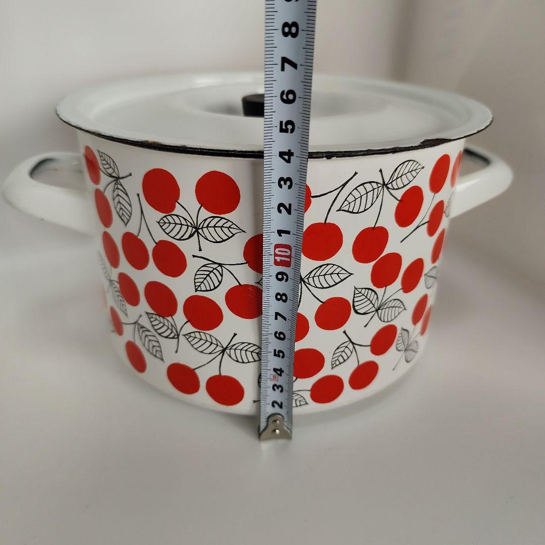 レア　フィネル　Finel チェリー　ポット　琺瑯　ホーロー　北欧　さくらんぼ