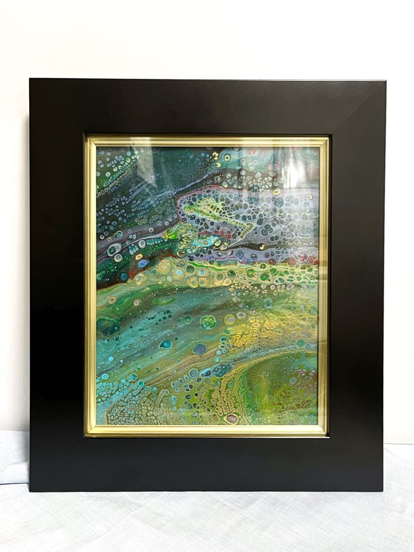 【2022年製作#002】現代アート　抽象画　フルイドアート　アクリル画