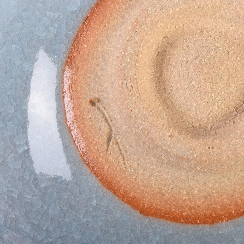 茶道具　加納臣峰作　灰青磁　紫陽花茶碗　共布共箱　C　8402