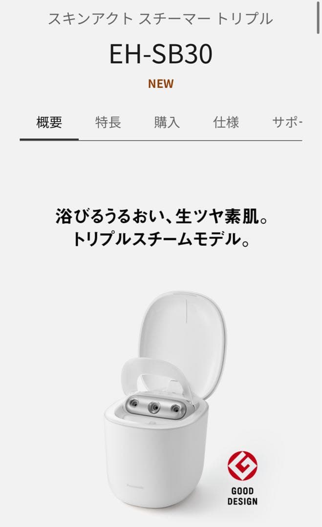 Panasonicスキンアクト スチーマー トリプル EH-SB30-w
