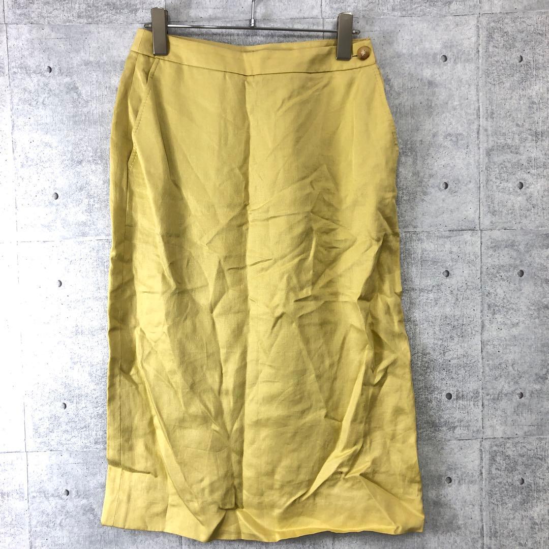 オールド ヴィンテージ古着 HERMES リネンタイトスカート 38 フランス製