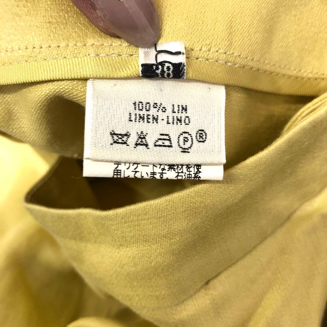 オールド ヴィンテージ古着 HERMES リネンタイトスカート 38 フランス製
