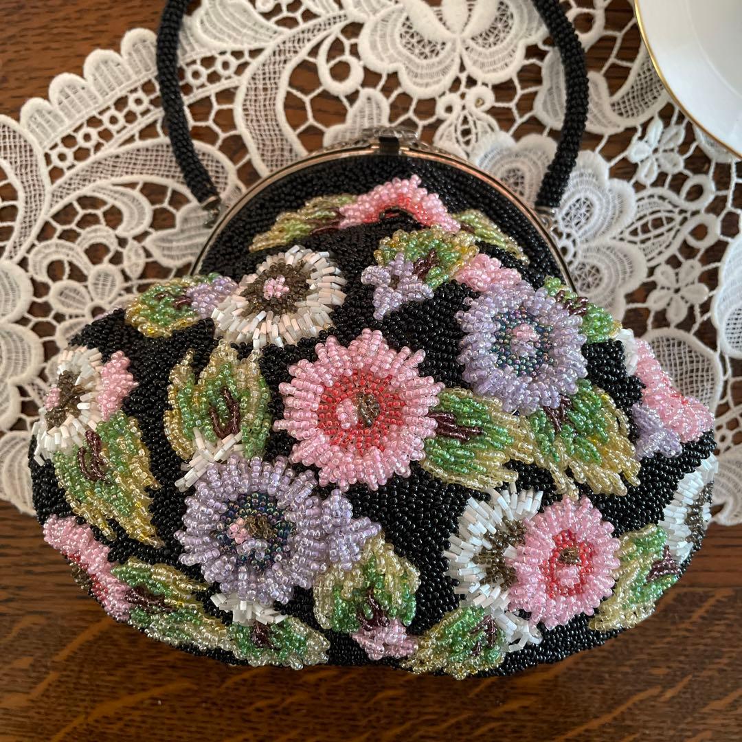 花柄ビーズバック