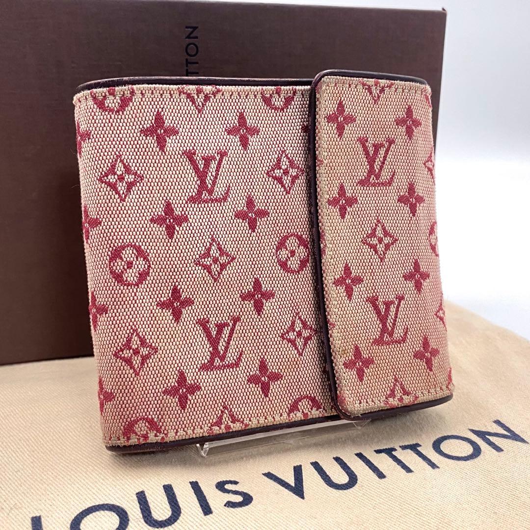 ルイヴィトン モノグラムミニ ポルトビエ カルトクレディ 三つ折り財布 チェリー