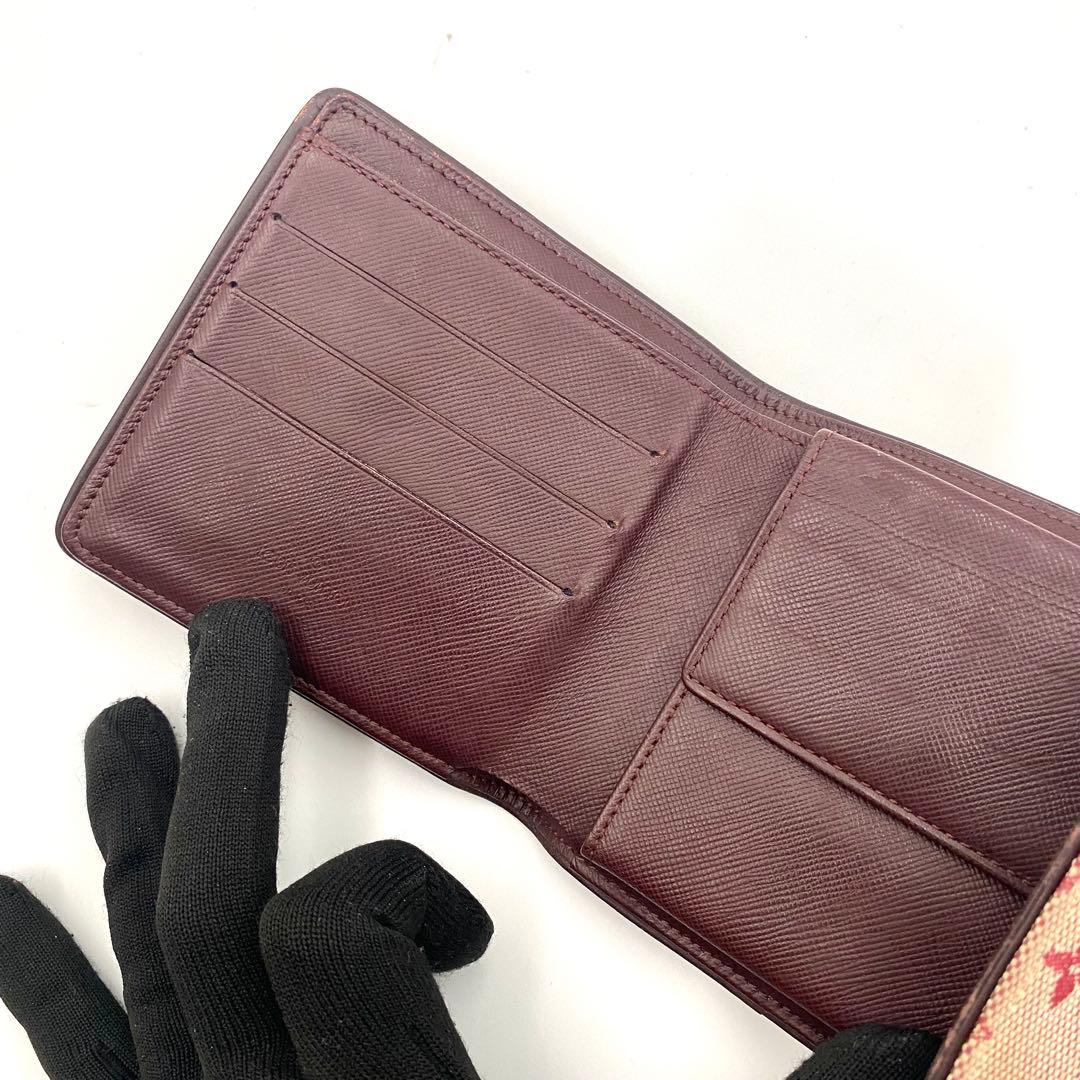 ルイヴィトン モノグラムミニ ポルトビエ カルトクレディ 三つ折り財布 チェリー