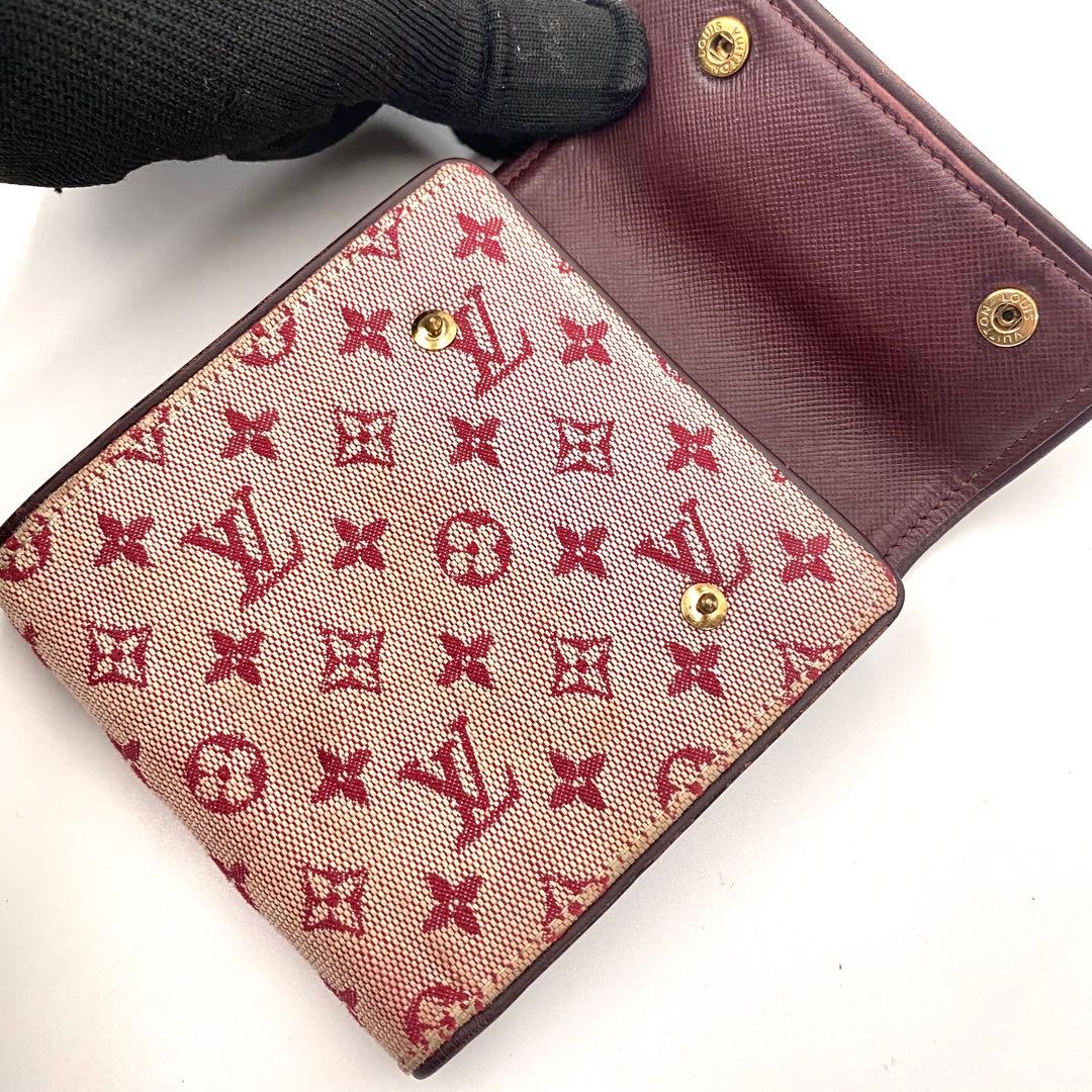 ルイヴィトン モノグラムミニ ポルトビエ カルトクレディ 三つ折り財布 チェリー
