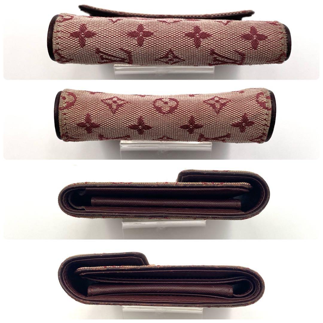 ルイヴィトン モノグラムミニ ポルトビエ カルトクレディ 三つ折り財布 チェリー