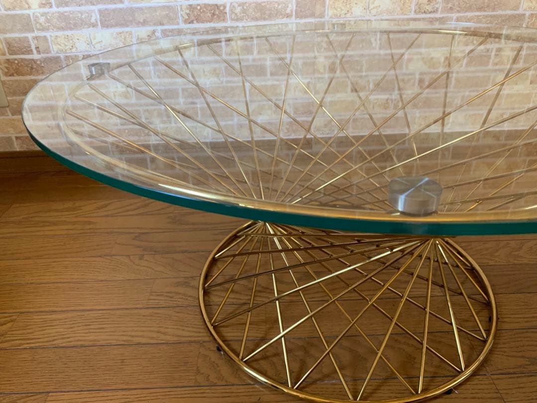 ちび助さま　Francfranc マーリア コーヒーテーブル クリア×ゴールド