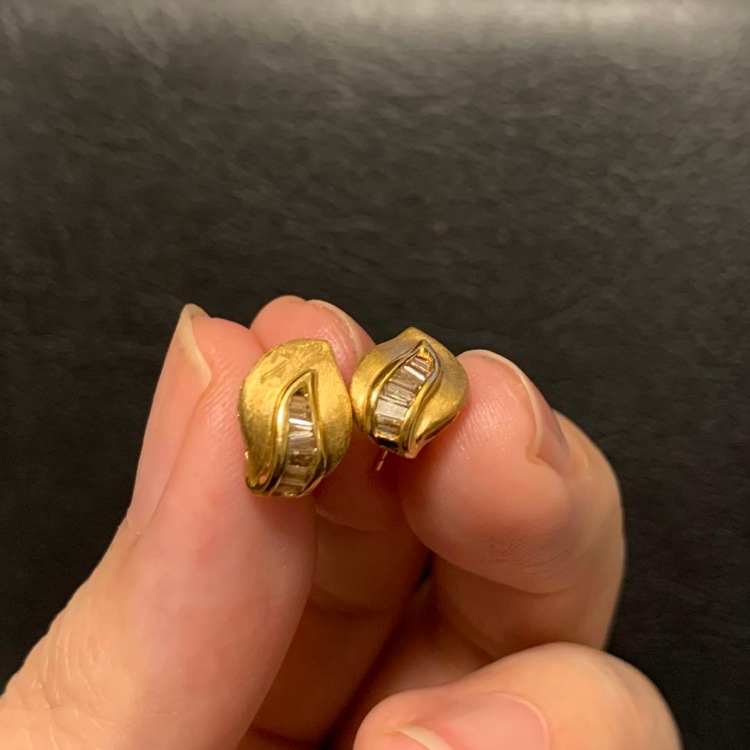 18金 K18（750） ダイヤモンド 0.15ct ピアス＆キャッチ