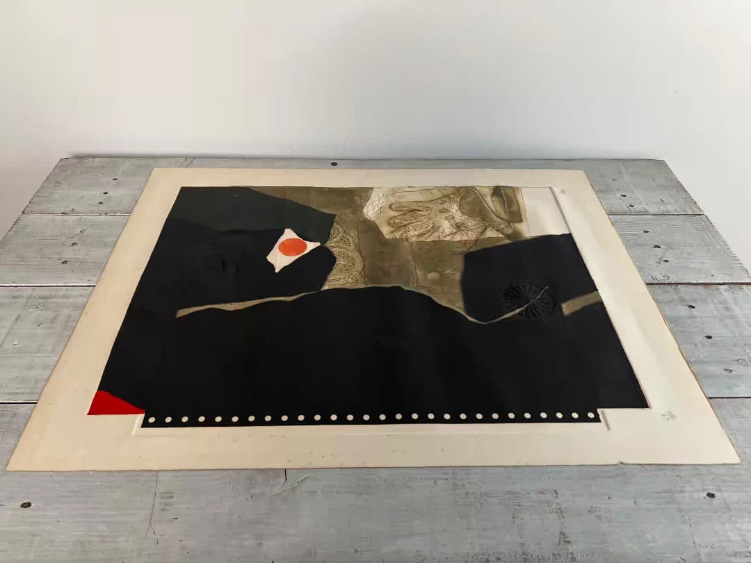 【希少】アントニー・クラーベ② 「赤い点のついた手袋」カーボンランダム/エンボス