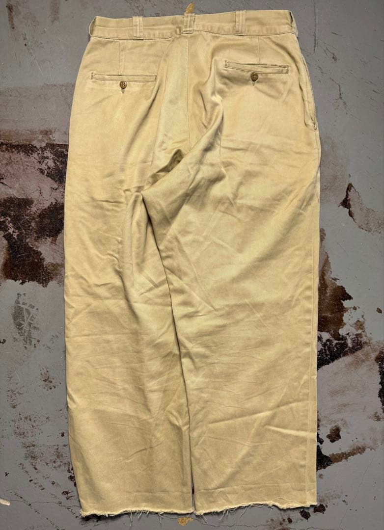 50s U.S.ARMY チノパンツ 尿素ボタン ミリタリー ヴィンテージ