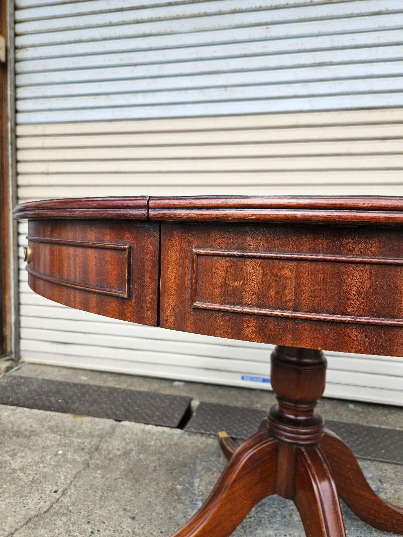 アンティーク マホガニー製 エクステンションテーブル 拡張 ドラムテーブル