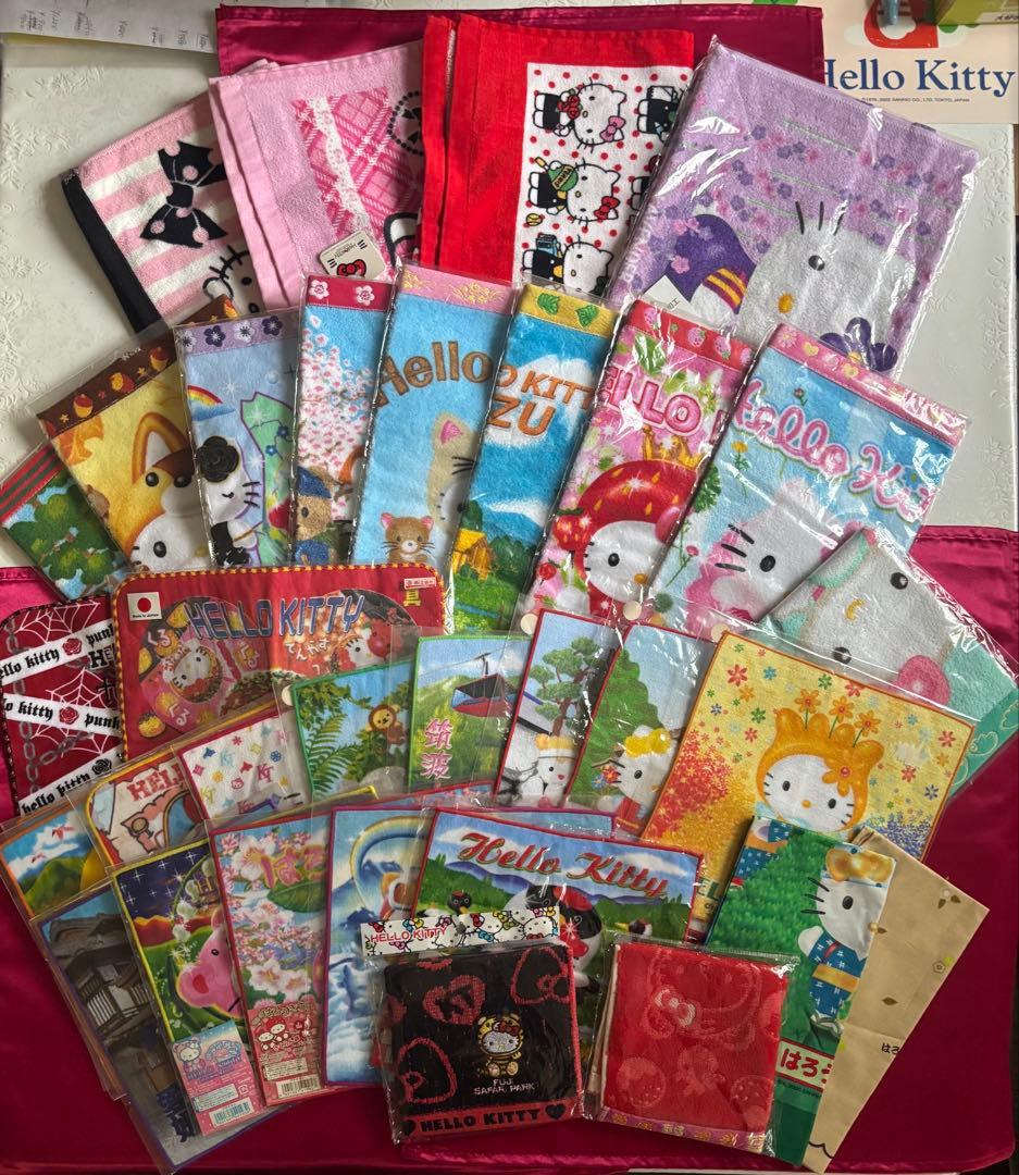ご当地限定品・ハローキティ タオル・ハンカチセット多数　セット売り