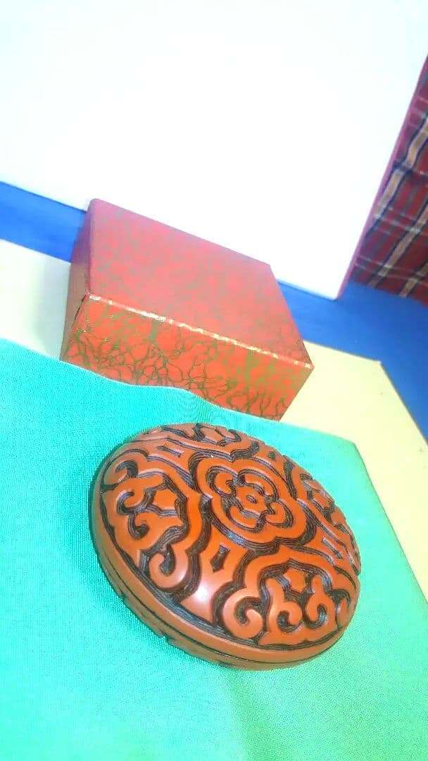 茶道具、香合、堆朱、丸、唐物