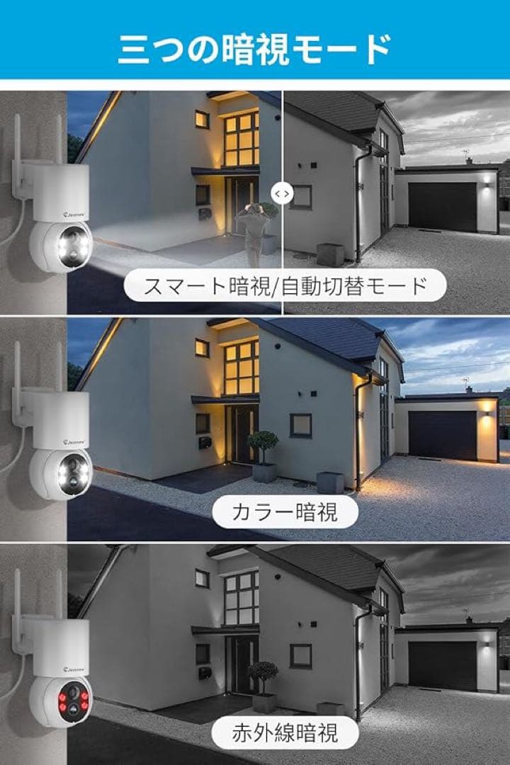 完全無線 ‼️防犯カメラ ワイヤレス 屋外 ソーラー 400万画素 360°回転