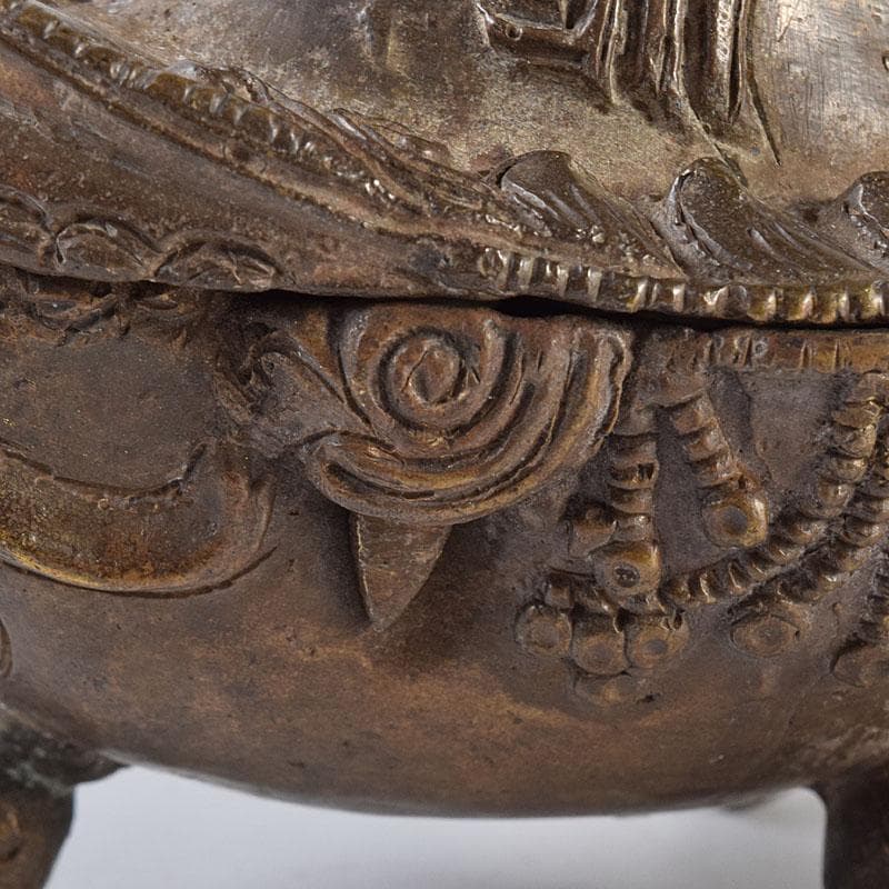 中国　古銅　唐銅　三つ足香炉　C　R8684