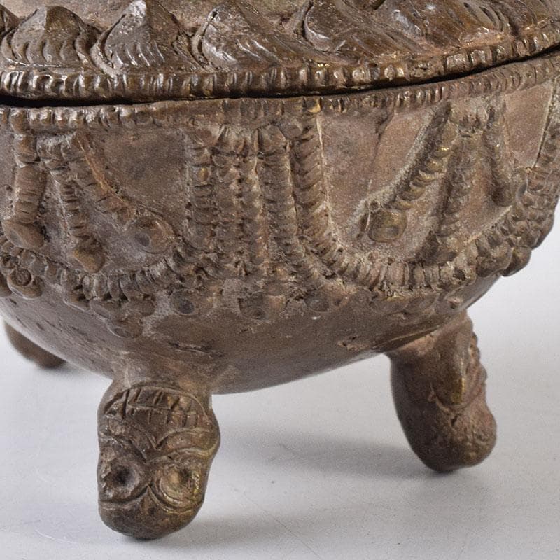 中国　古銅　唐銅　三つ足香炉　C　R8684