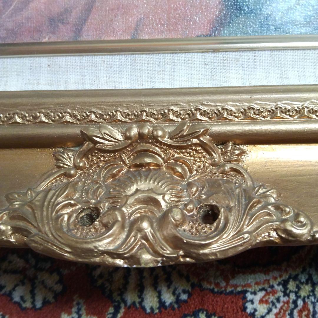 レイノルズの少女と犬の複製絵画(6号)&彫刻額縁