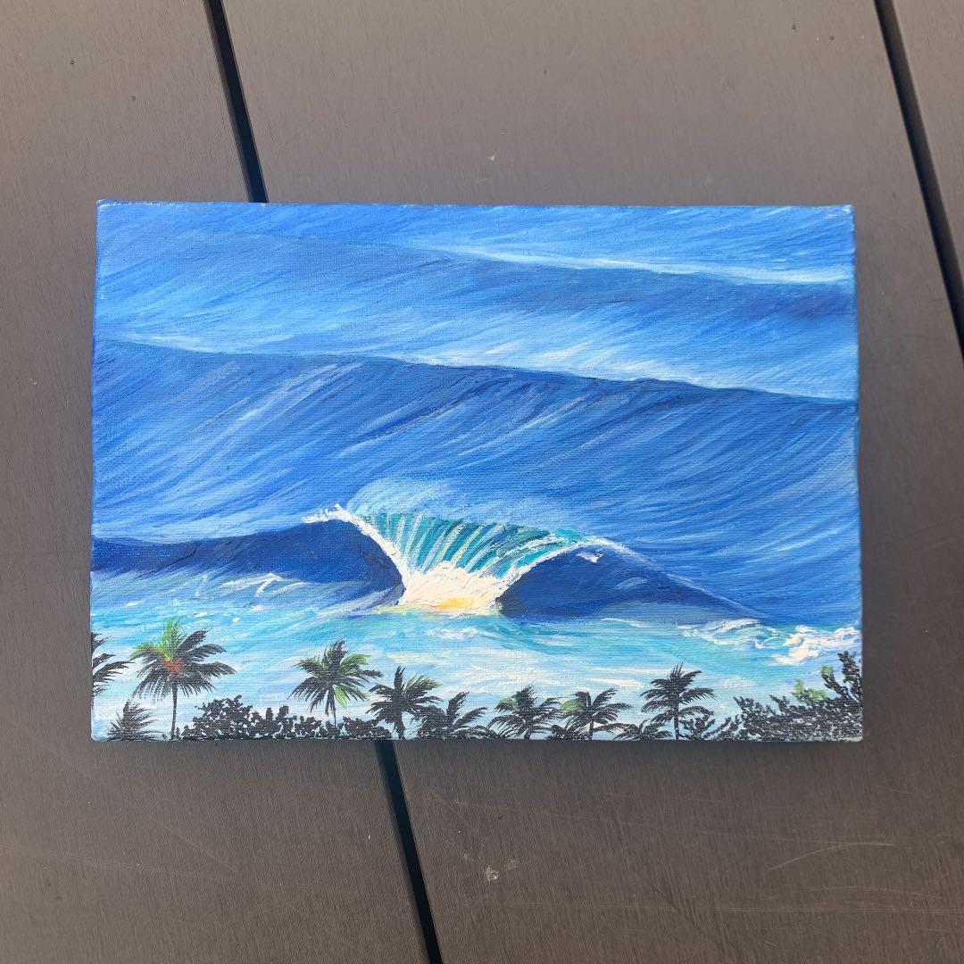 海の絵　ビーチ　ハワイ　絵　油絵キャンパス　絵の具　アート　インテリア　ギフト