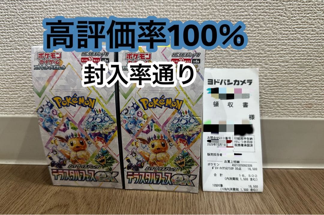 【封入率通り2BOX】　テラスタルフェス　2BOX 店舗購入　pokemon
