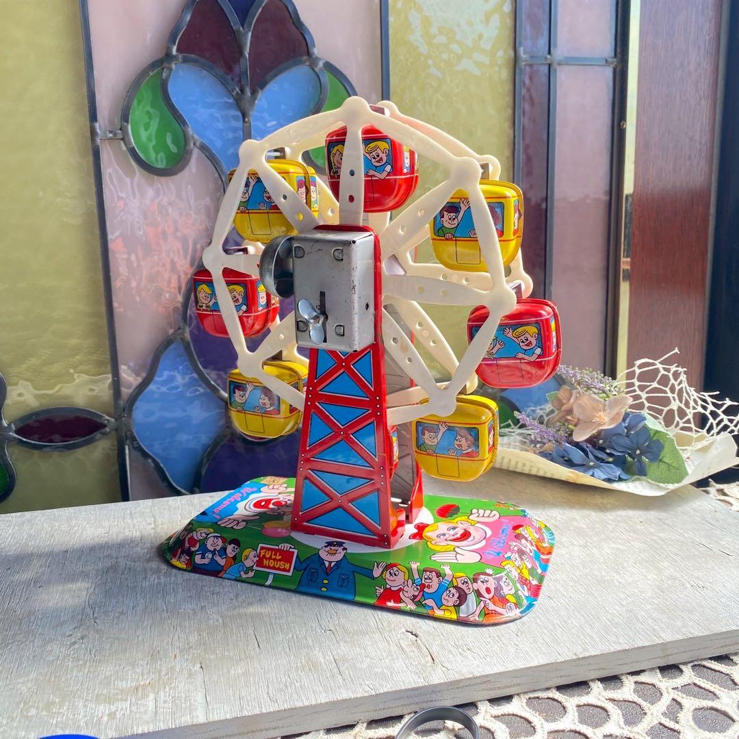 ゆめぷう＊希少 レア ブリキ 観覧車 アンティーク インテリア 昭和レトロ