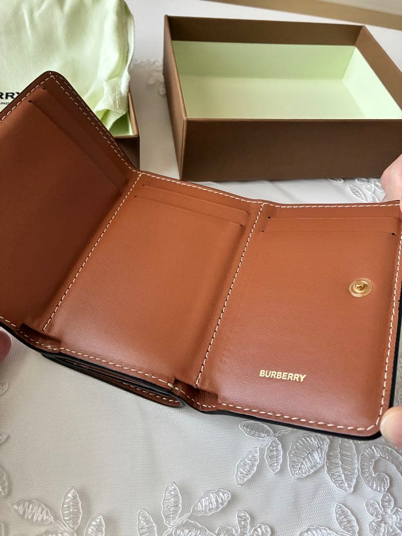 【HARUO】Burberry バーバリー チェック柄 三つ折り財布