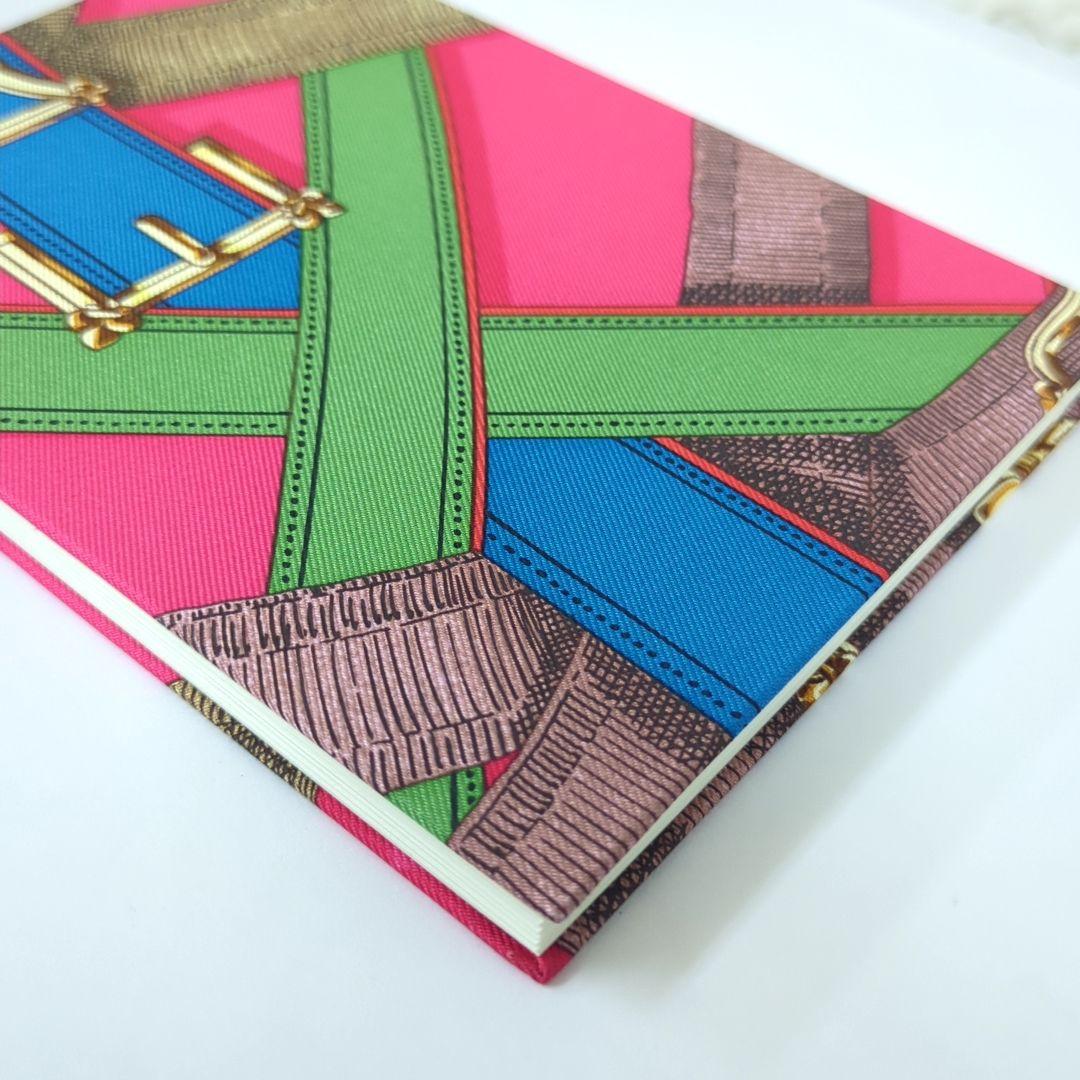 エルメス ベルトデザイン ノートブック メモ帳 ピンク カーキ ブルー【美品】