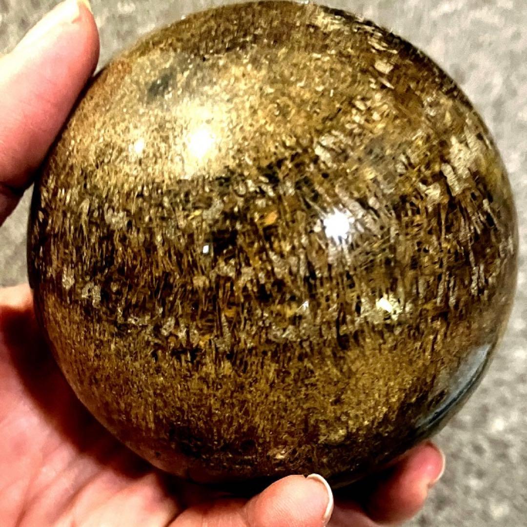 超特大　83mm ゴールドルチルクォーツ　金針水晶　パワーストーン